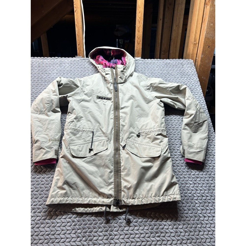 B by Burton Womens XL DRYRIDE Snowboard Ski Jacket Hooded Plaid Lined